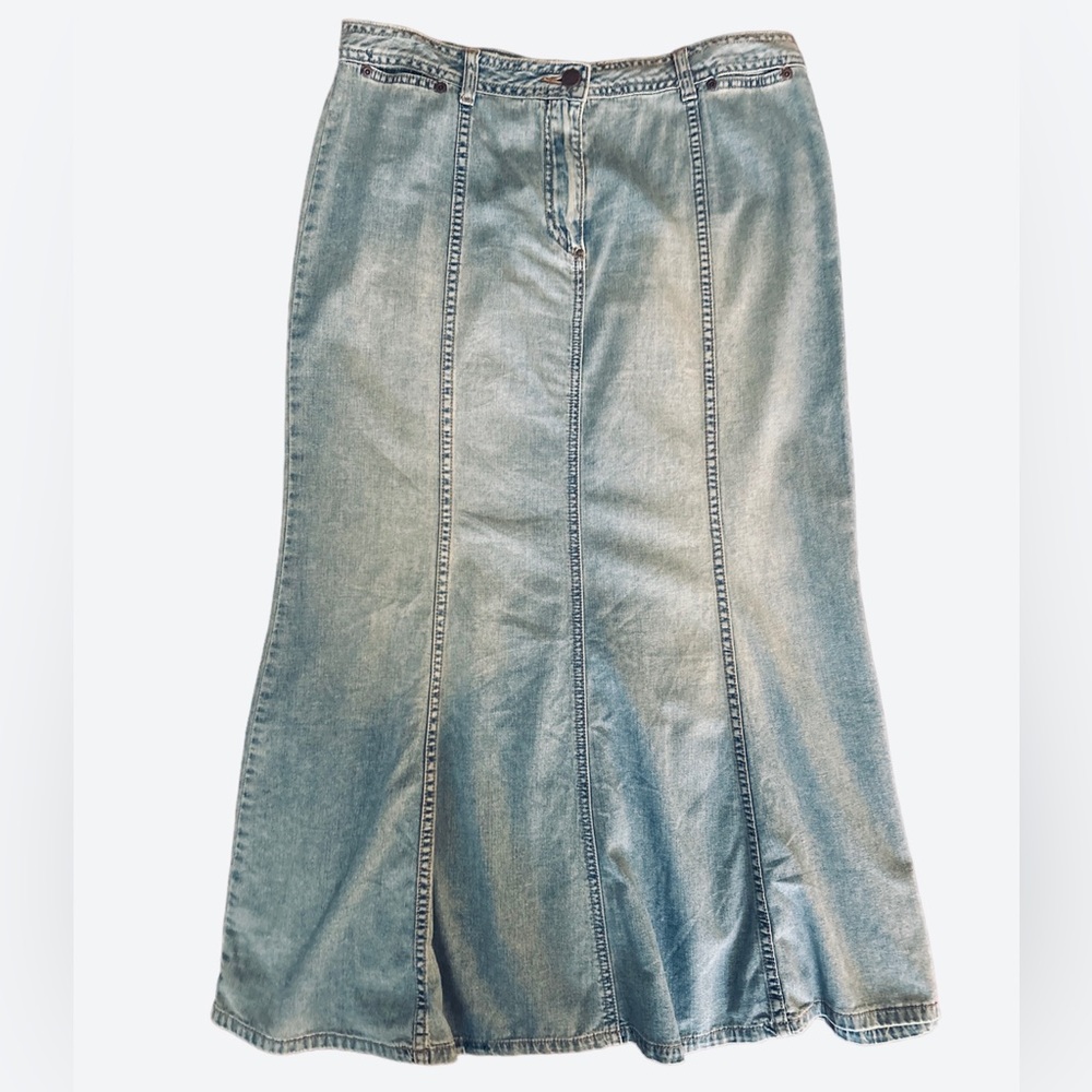 J. Crew Women’s Denim Pencil Skirt w/Flared Hem Size 12